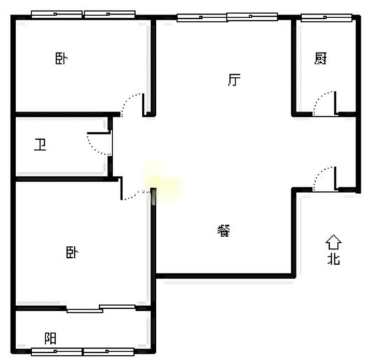 东方丽景(金领郡)2室2厅1卫户型图