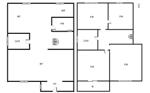 长天小区5室3厅2卫户型图