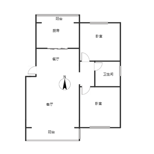 同善园小区2室2厅1卫户型图