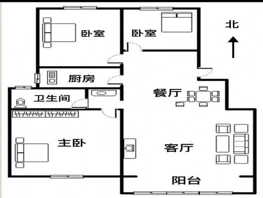 香邑溪谷悦都3室2厅1卫户型图