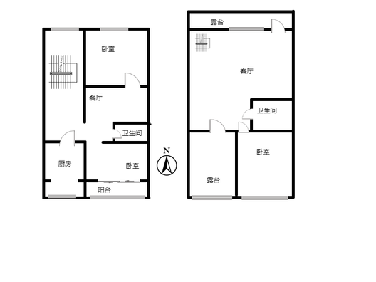 范阳小区3室2厅2卫户型图