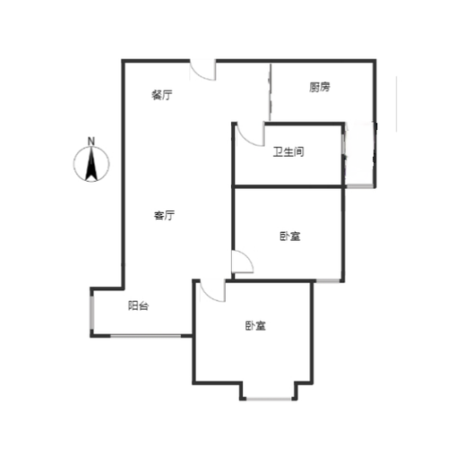 天伦湾嘉园2室2厅1卫户型图