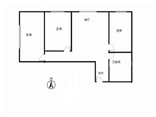 名流家和2室1厅1卫户型图