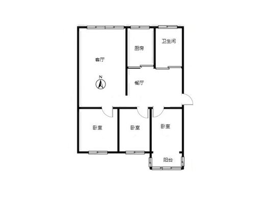 清凉寺居民小区3室2厅1卫户型图