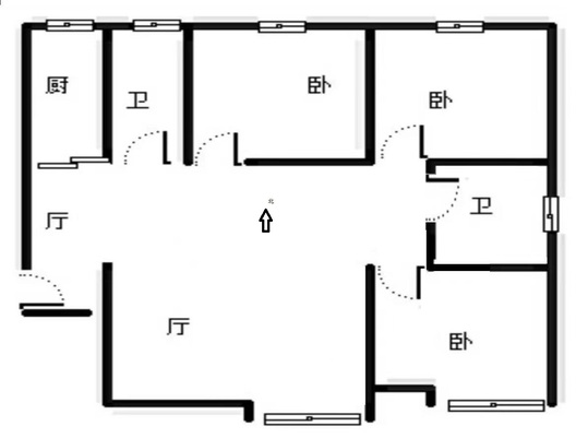 联合七号院3室2厅2卫户型图