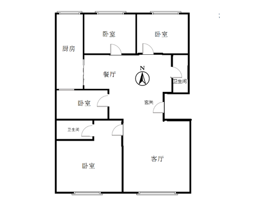富力花园4室2厅2卫户型图