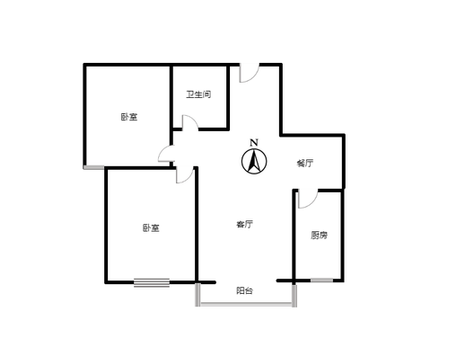东方丽景(金领郡)2室2厅1卫户型图