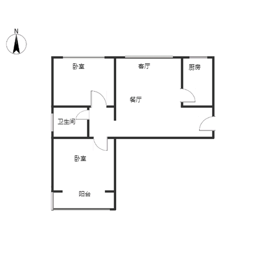 惠友钻石广场2室2厅1卫户型图