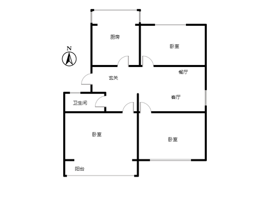 市值小区（文昌祠社区）3室2厅1卫户型图