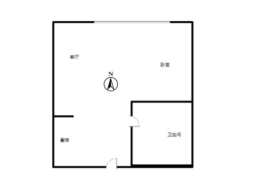 天保绿城1室1厅1卫户型图