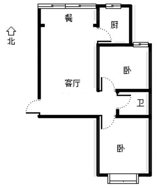 翡翠城（涿郡东区）2室2厅1卫户型图