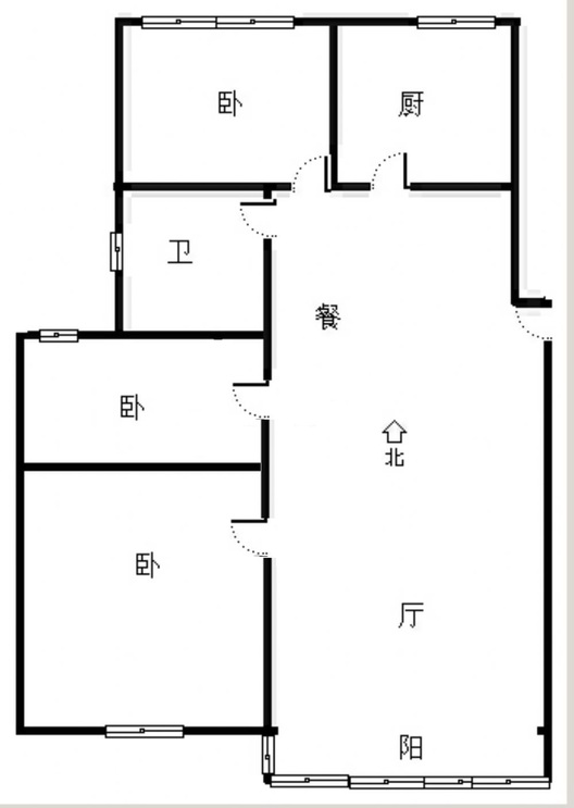 鸿盛凯旋门3室2厅1卫户型图