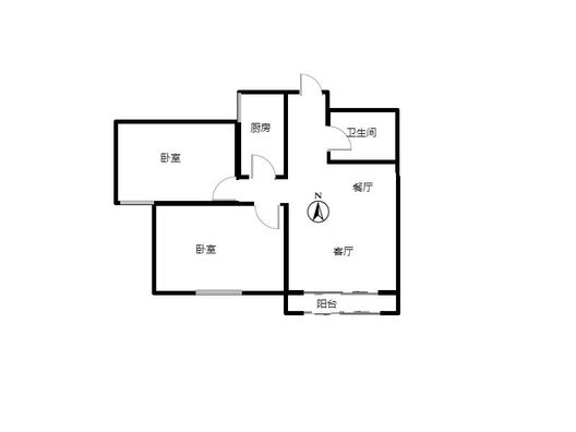 颐景华府2室2厅1卫户型图