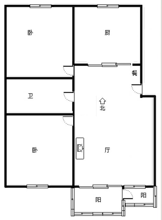 仙颐园小区2室2厅1卫户型图