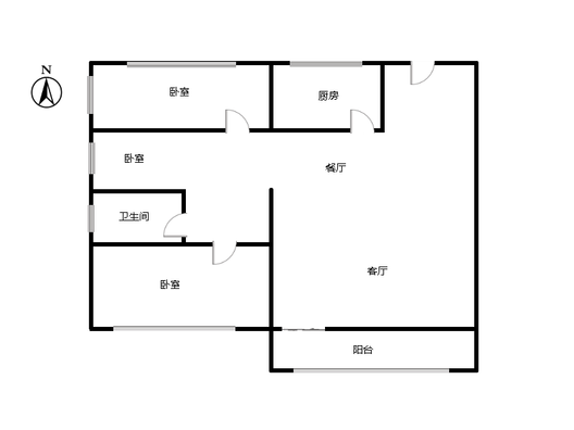 桃源新都孔雀城3室2厅1卫户型图