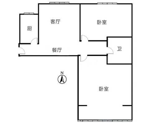 水岸花城2室2厅1卫户型图