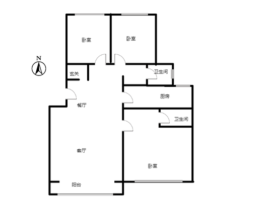 桃源新都孔雀城3室2厅2卫户型图