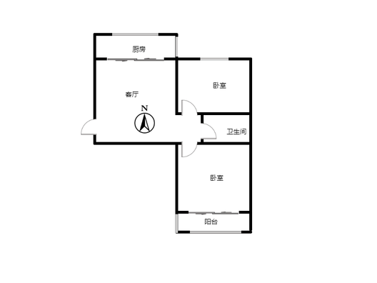 乐亨小区2室1厅1卫户型图
