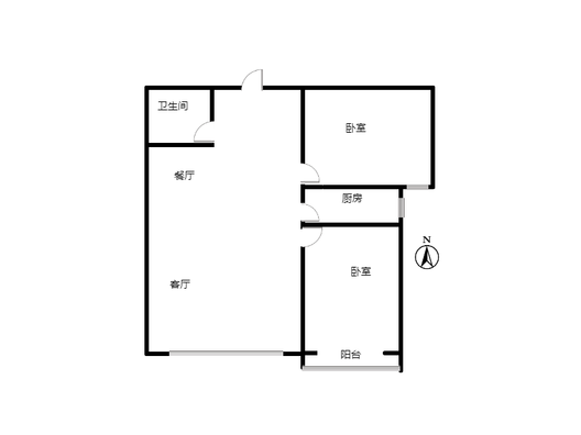 名流美域2室2厅1卫户型图
