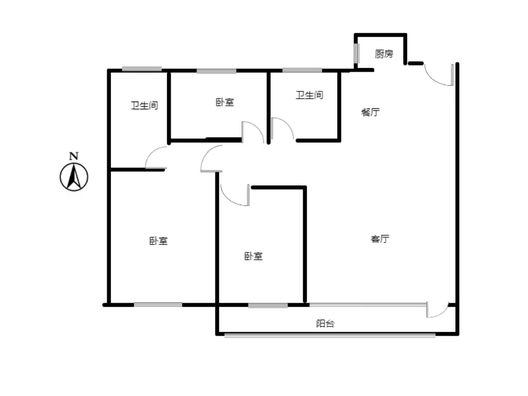 滨江郦城3室2厅2卫户型图