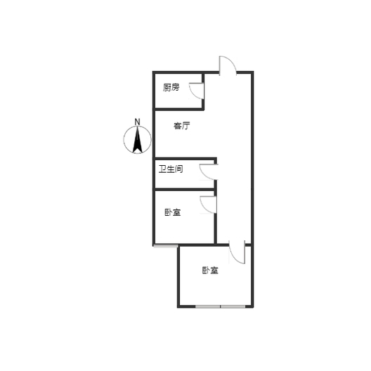 惠友钻石广场（AB座）2室1厅1卫户型图