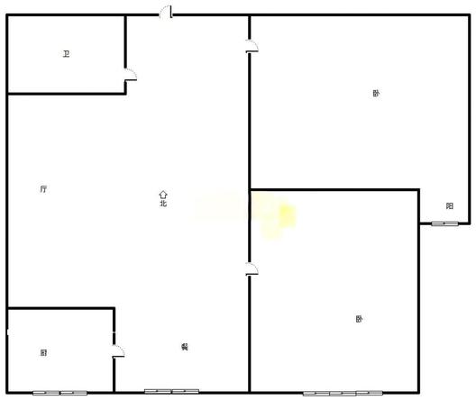 惠友钻石广场（AB座）2室2厅1卫户型图