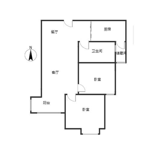 天伦湾嘉园2室2厅1卫户型图
