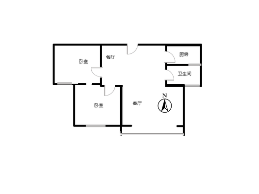 水榭春天2室2厅1卫户型图