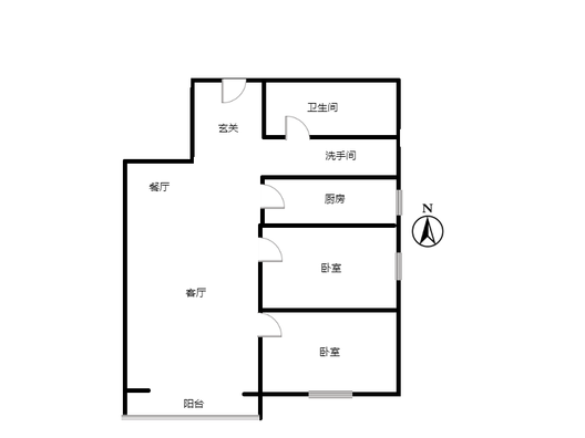 东林家园2室2厅1卫户型图