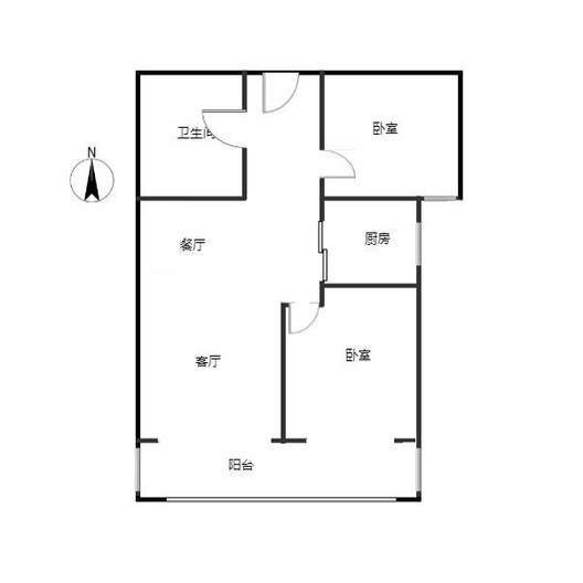 北京城建德信御府2室2厅1卫户型图