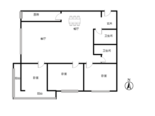华泰豪庭3室2厅2卫户型图