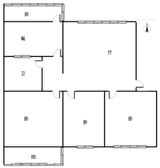 发发商城3室2厅1卫户型图