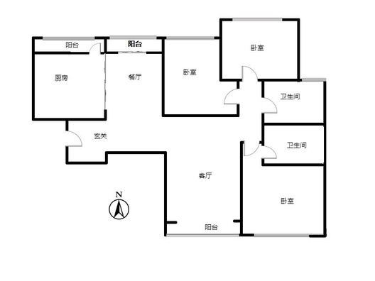 君临天下御景园3室2厅2卫户型图