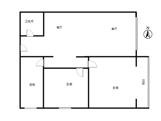 善水永利花园2室2厅1卫户型图