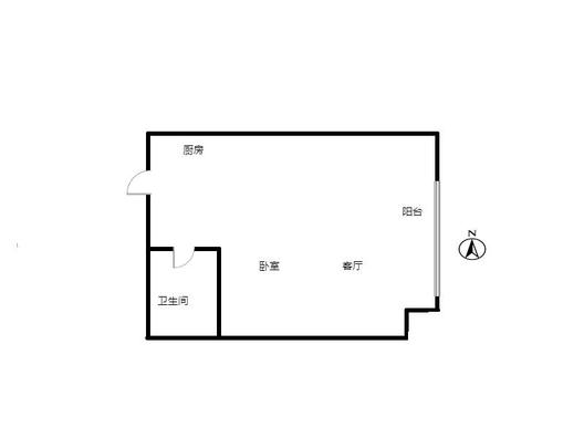 公园80901室1厅1卫户型图