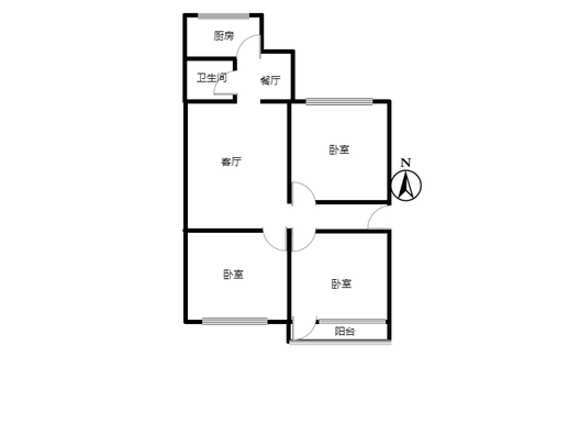 发发商城3室2厅1卫户型图