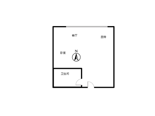 惠友旺角1室1厅1卫户型图