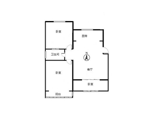 国富嘉园3室1厅1卫户型图