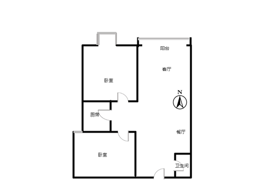 水榭春天2室2厅1卫户型图