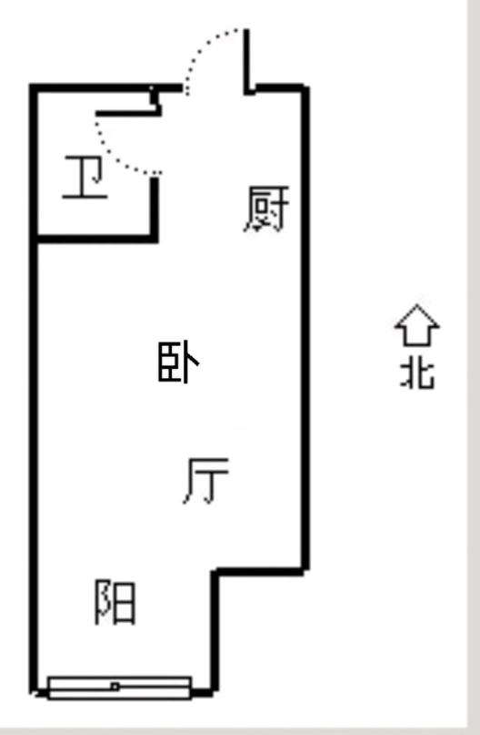 万科城际之光1室1厅1卫户型图