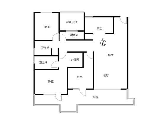 中冶未来城二期3室2厅2卫户型图