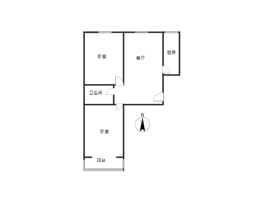 北新家园（锦绣范阳）2室1厅1卫户型图