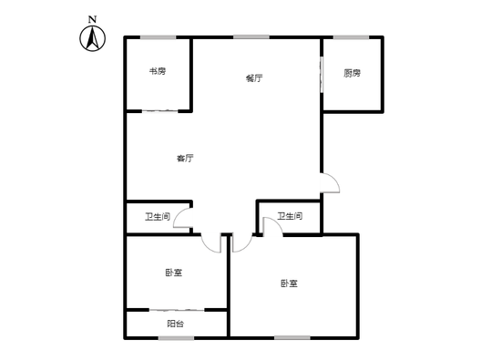 富力花园3室2厅2卫户型图