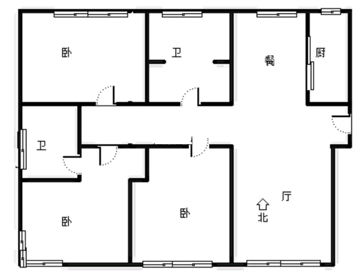 三利中和城二期西区（B区）3室2厅2卫户型图