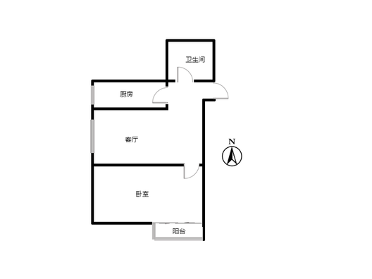 金竹花园1室1厅1卫户型图
