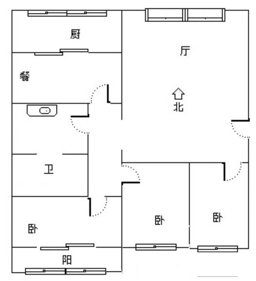 宏远二号院3室2厅1卫户型图