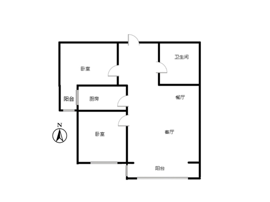 香邑溪谷一期2室2厅1卫户型图