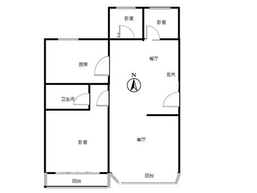 名流枫景五期3室2厅1卫户型图
