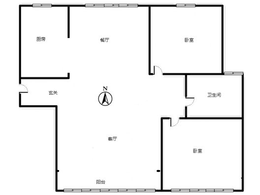 祥云瑞景2室2厅1卫户型图