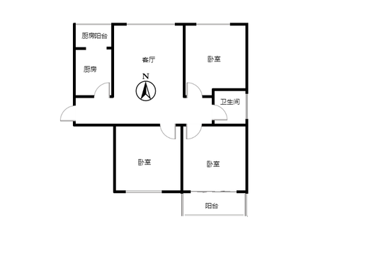 幸福小区3室1厅1卫户型图